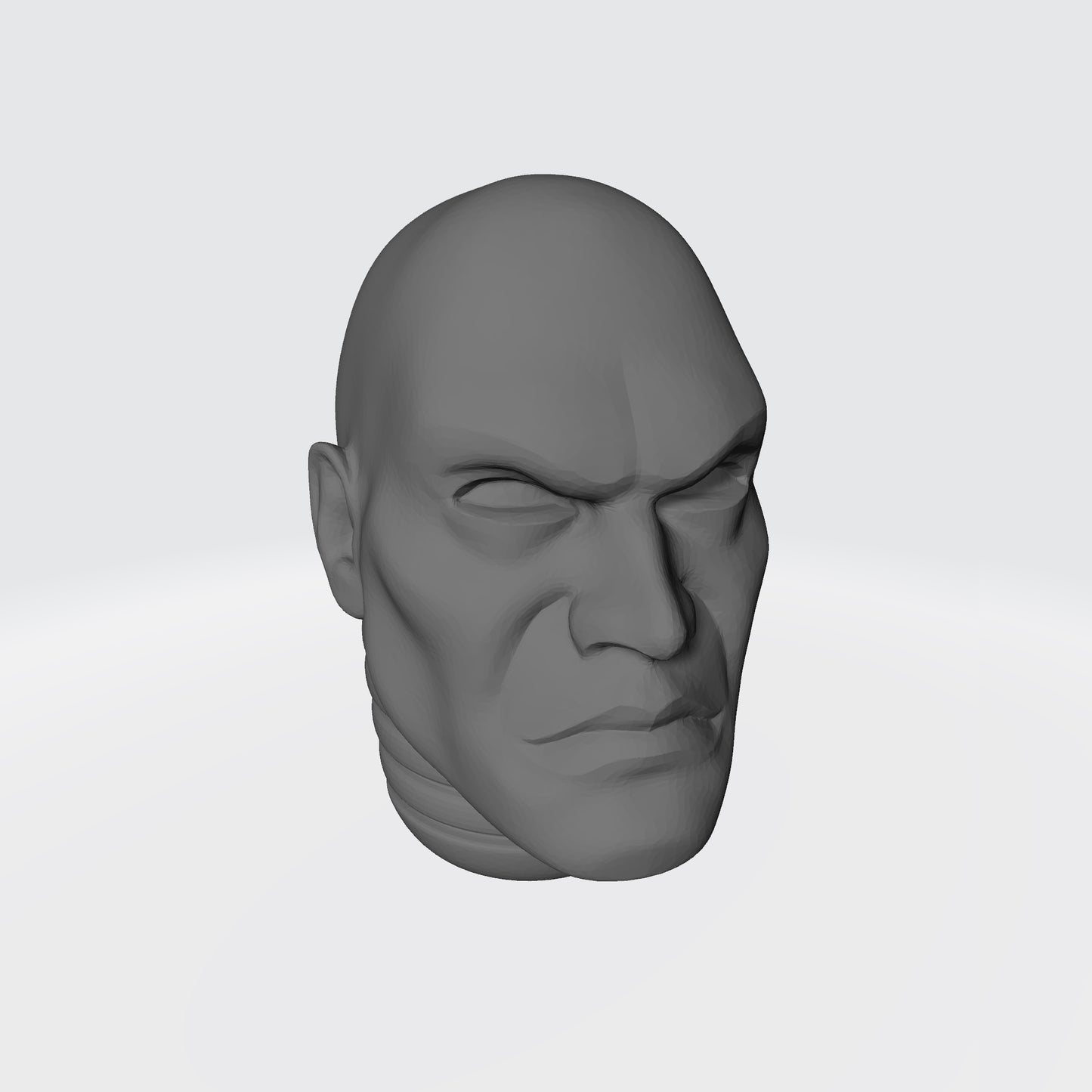 Bald Veteran Marine Head Swap for JoyToy Warhammer 40K Compatible Space Marine 1:18 Action Figure 4" Custom Part