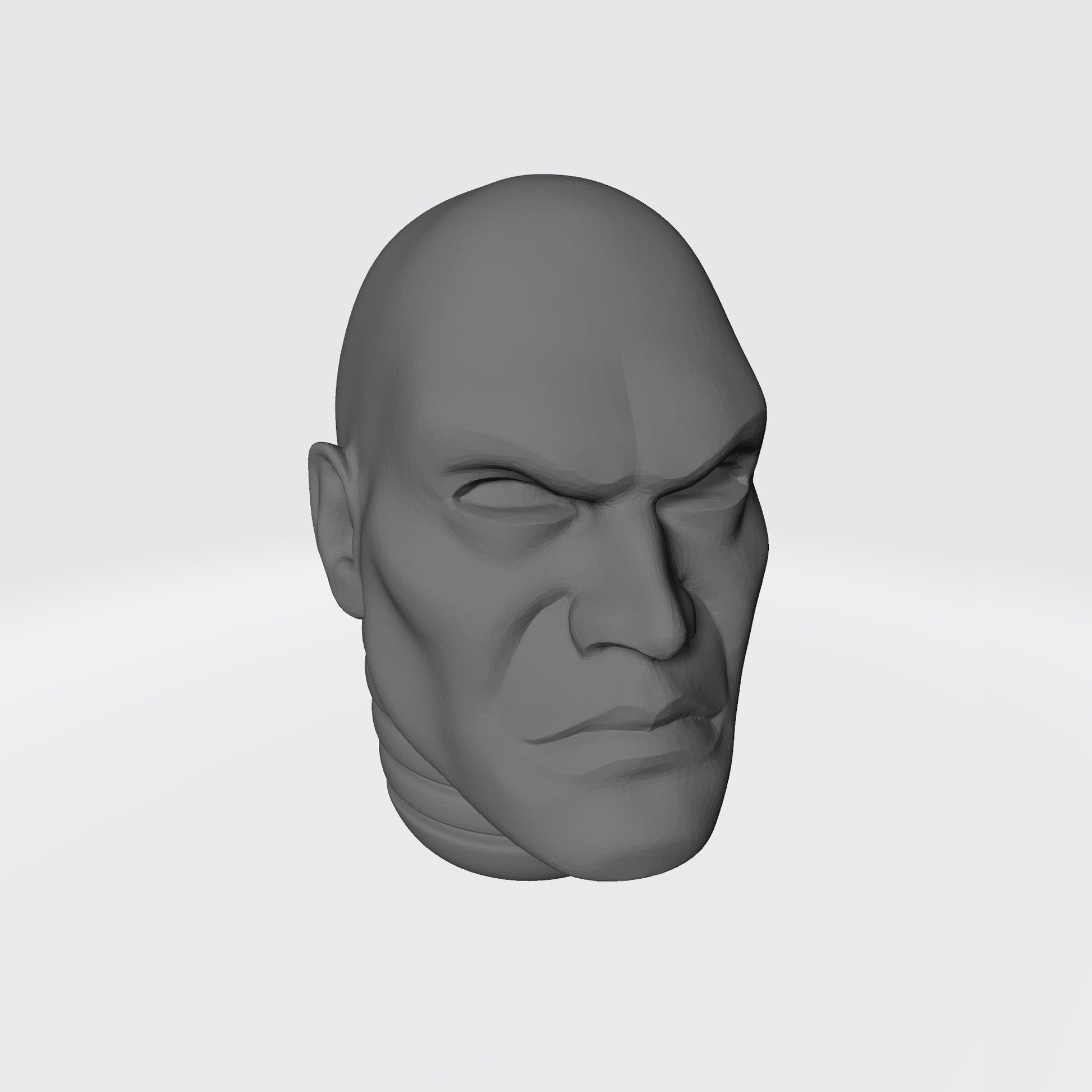 Bald Veteran Marine Head Swap for JoyToy Warhammer 40K Compatible Space Marine 1:18 Action Figure 4" Custom Part