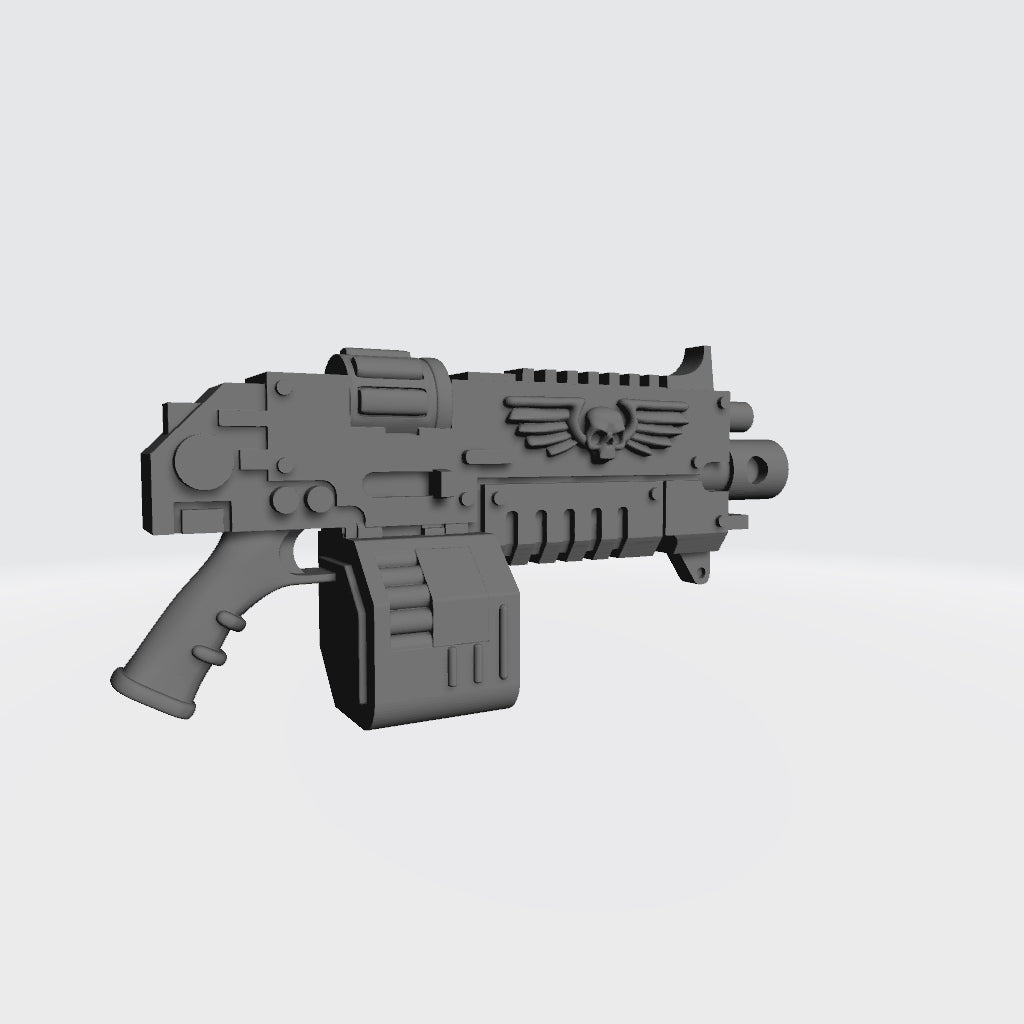 Weapon Stalker Pattern Boltgun with Drum for JoyToy Grimdark Marine Action Figures Custom 1:18th Scale Parts