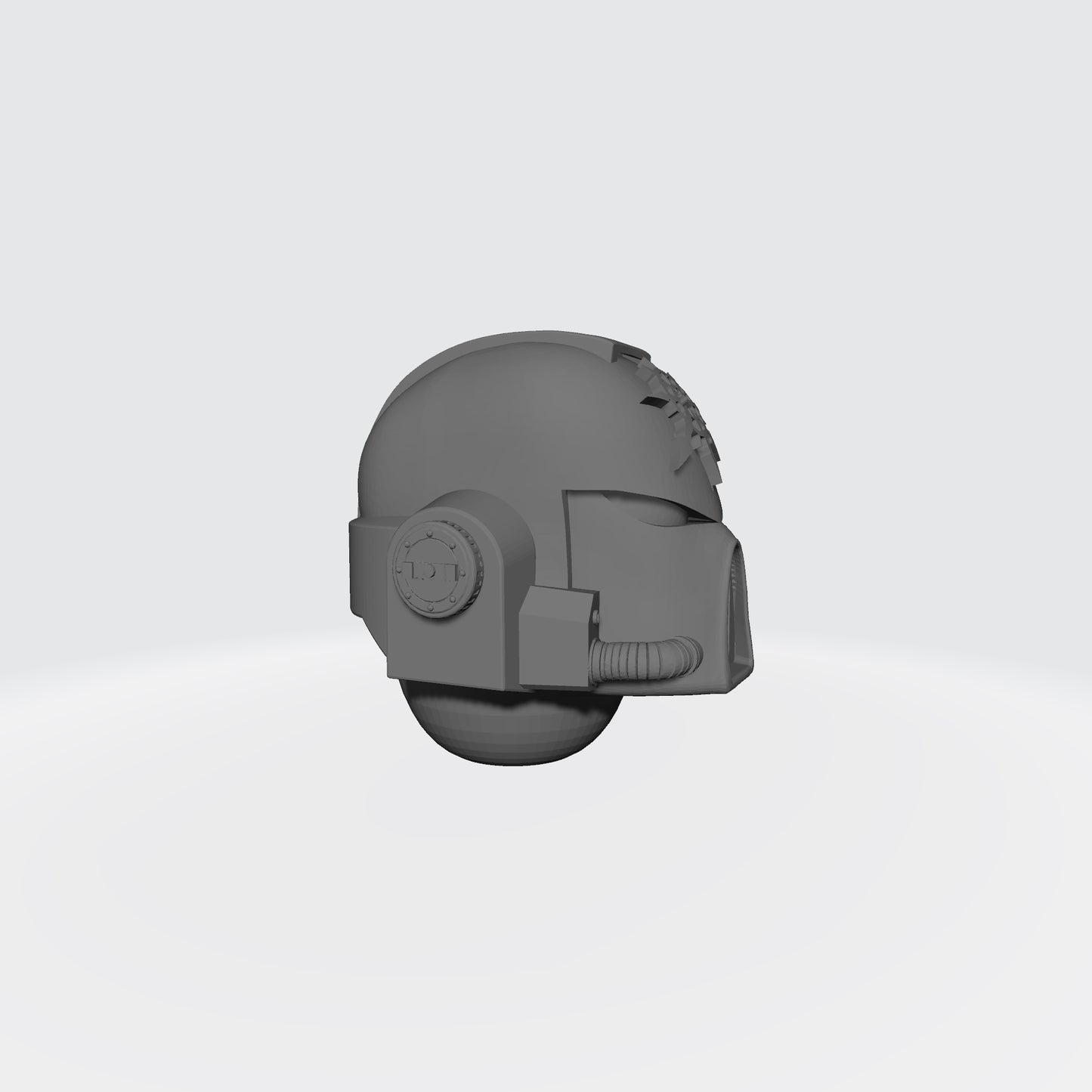 Mark VII Chaos Undivided Embossed Helmet: Warhammer 40K JoyToy Compatible Space Marine 1:18 Action Figure 4" Custom Part