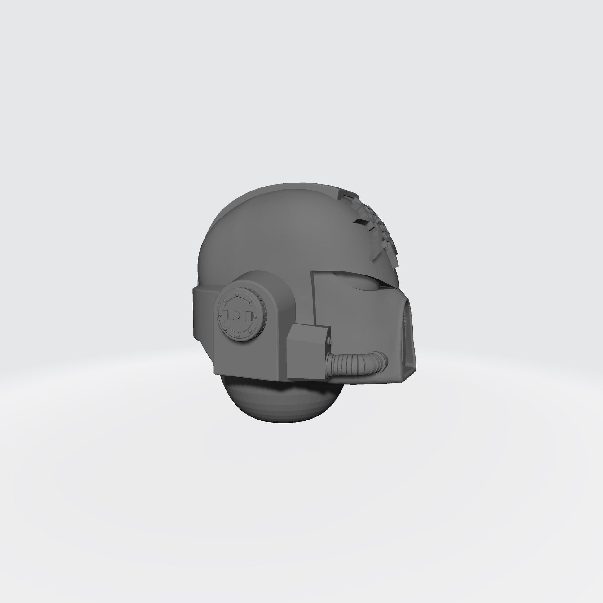 Mark VII Chaos Undivided Embossed Helmet: Warhammer 40K JoyToy Compatible Space Marine 1:18 Action Figure 4" Custom Part