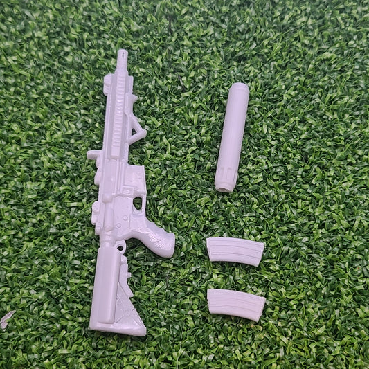 AR Rifle with Two Magazines and a Suppressor: G.I.Joe Classified Series Weapon Swaps 1:12 Scale 6" Action Figure Custom Parts