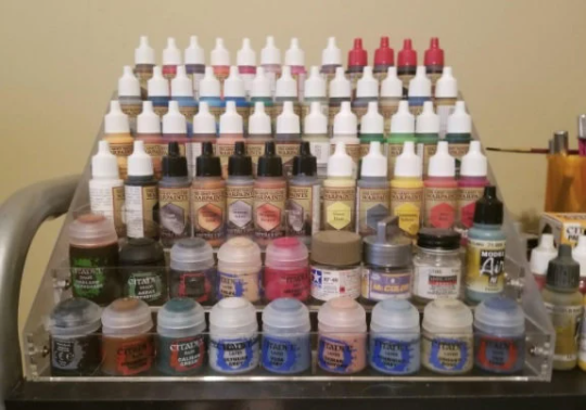 Six 6 Tier Modular Paint Rack - Acrylic Paint Dropper Storage Rack - Hobby Rack - Acrylic Rack System (ARS)