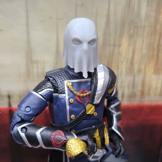 Cobra Commander Hooded Head with Logo: G.I. Joe Classified Series Head Swaps  1:12 Scale 6" Action Figure Custom Parts by 18th Scale Armory
