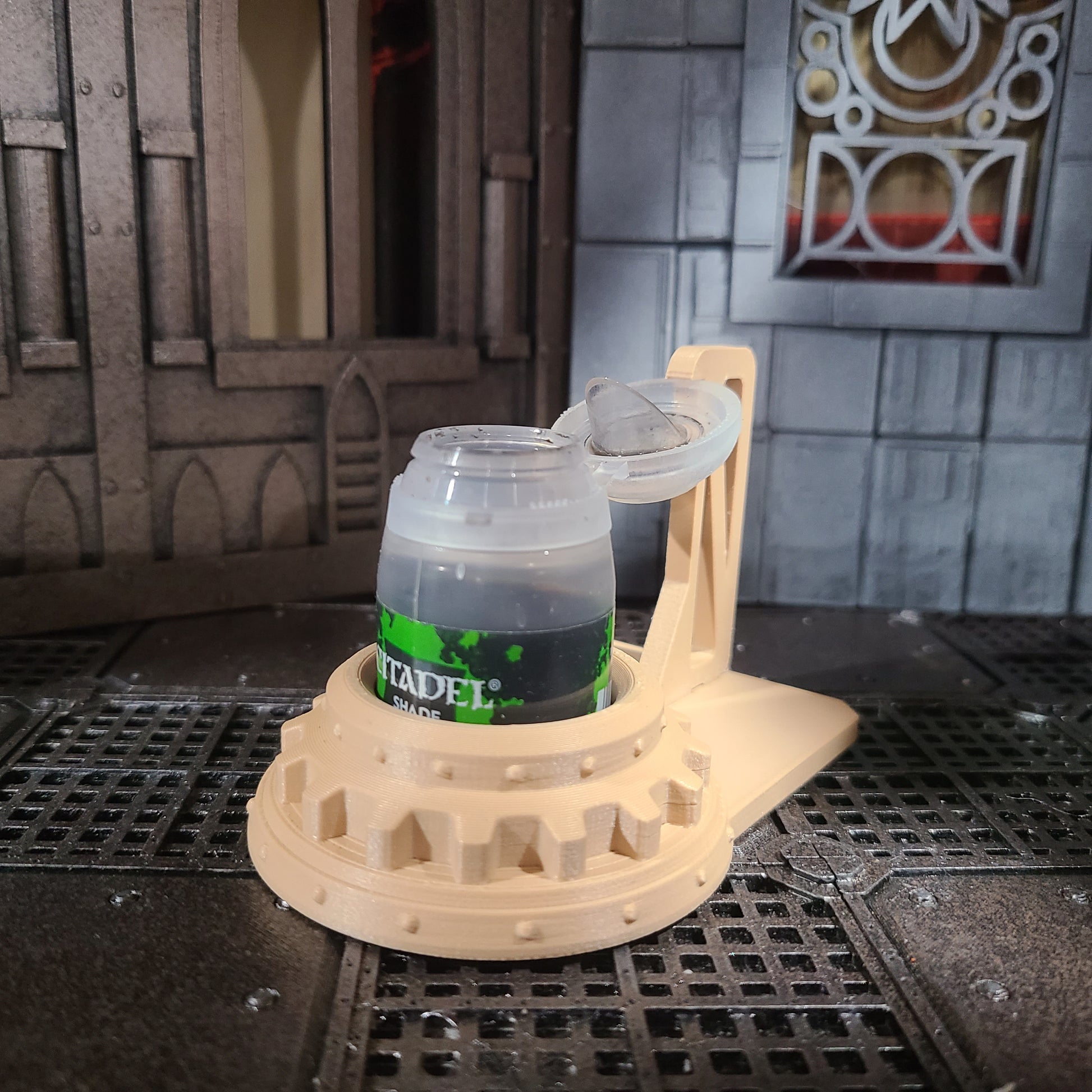 Custom Mechanical Gear Paint Pot Holder with Lid Holder for Citadel Paints