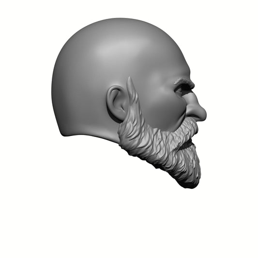 Veteran with Beard and Bald Head Compatible with G.I.Joe Classified Series 6-Inch Scale Action Figures Right Profile