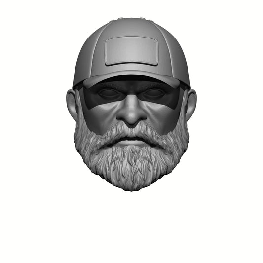 Veteran with Beard and Plain Hat: G.I. Joe Classified Series Head Swaps  1:12 Scale 6" Action Figure Custom Parts by 18th Scale Armory