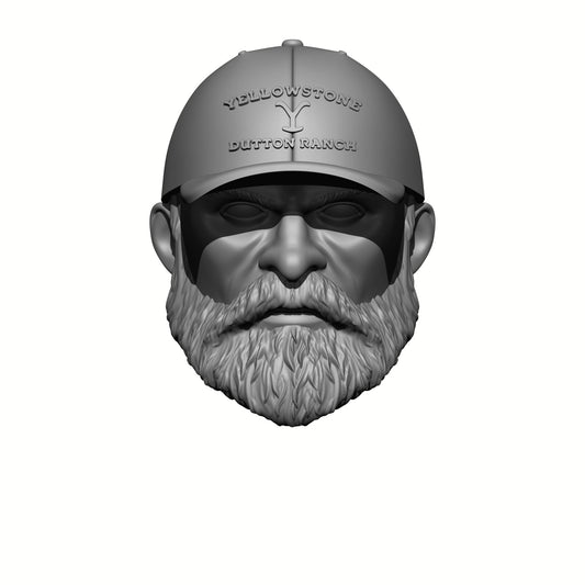 Veteran with Beard and Yellowstone Hat: G.I. Joe Classified Series Head Swaps 1:12 Scale 6" Action Figure Custom Parts by 18th Scale Armory