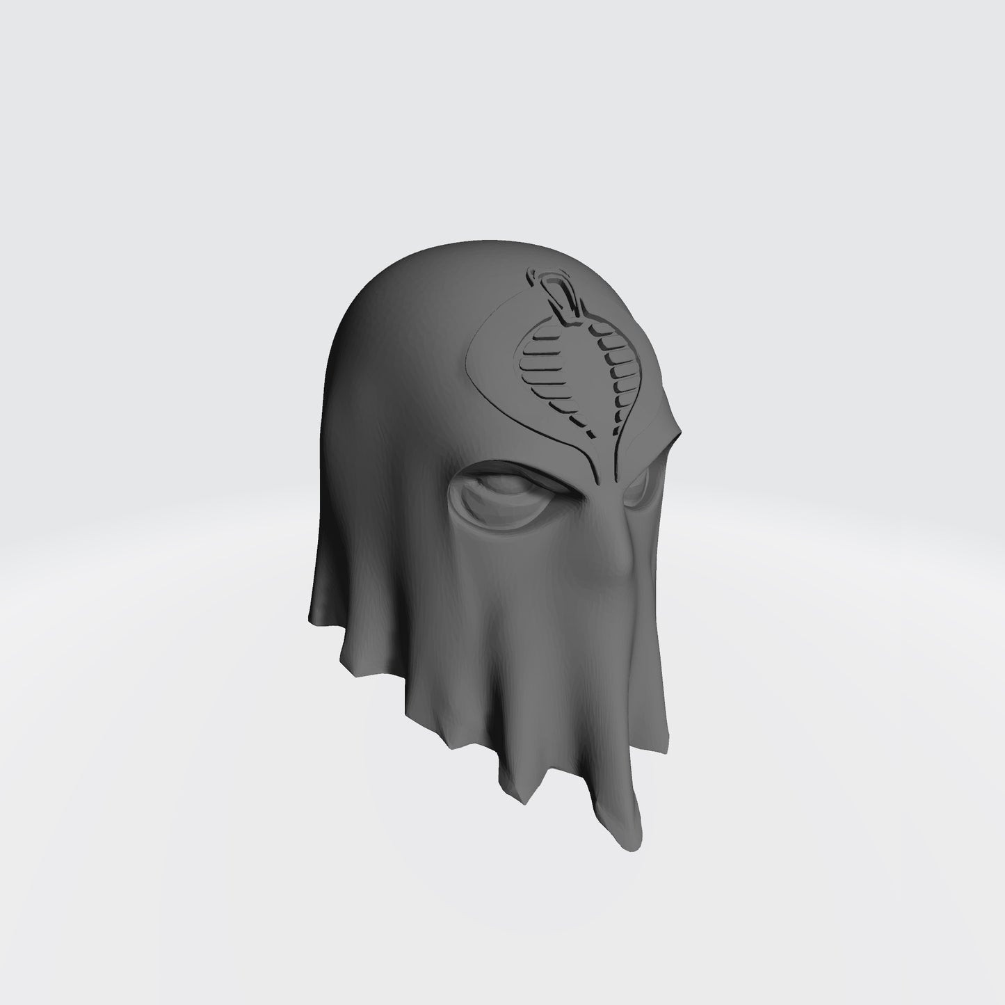 3D Render Cobra Commander Hooded Head with Logo: G.I. Joe Classified Series Head Swaps 1:12 Scale 6" Action Figure Custom Parts by 18th Scale Armory