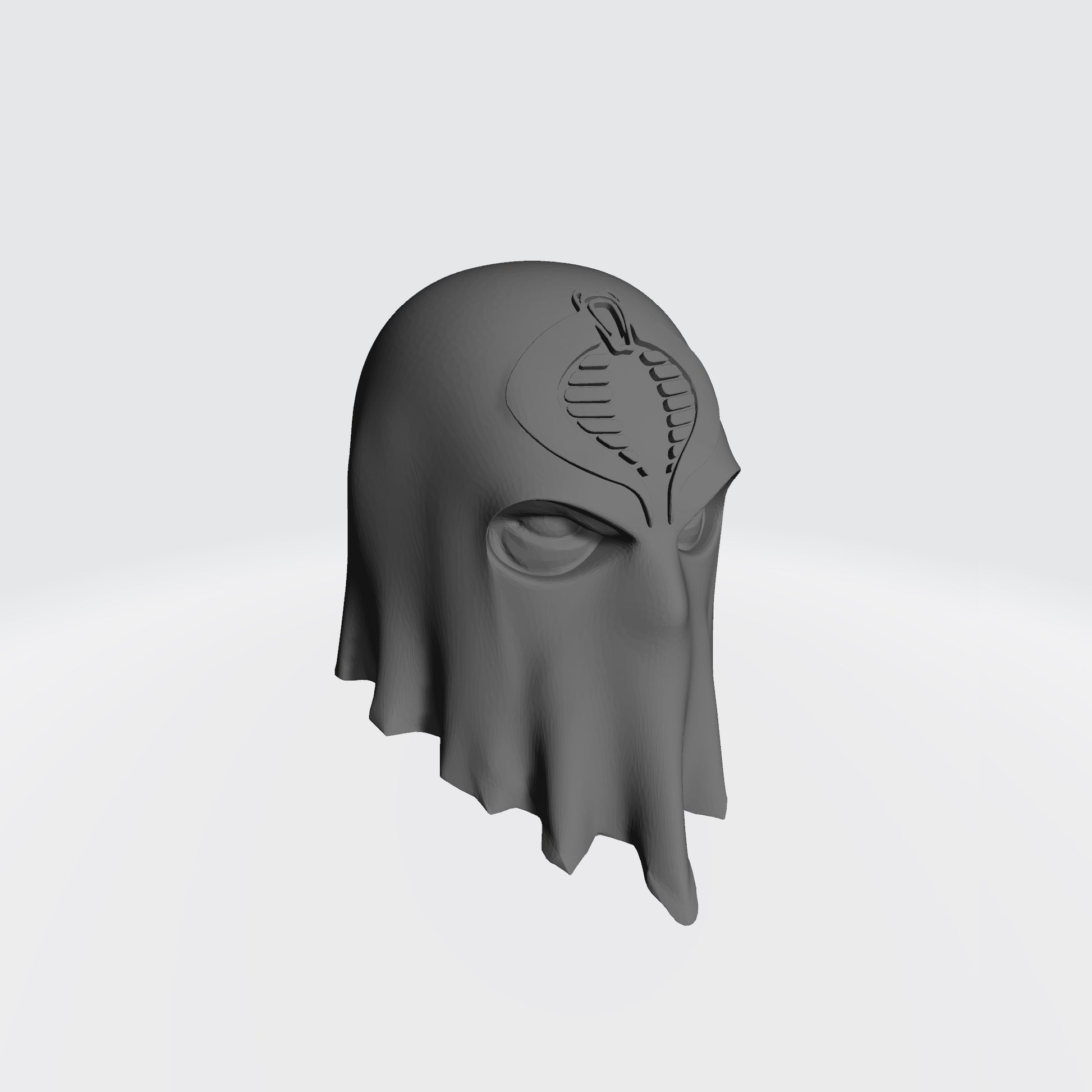 3D Render Cobra Commander Hooded Head with Logo: G.I. Joe Classified Series Head Swaps 1:12 Scale 6" Action Figure Custom Parts by 18th Scale Armory