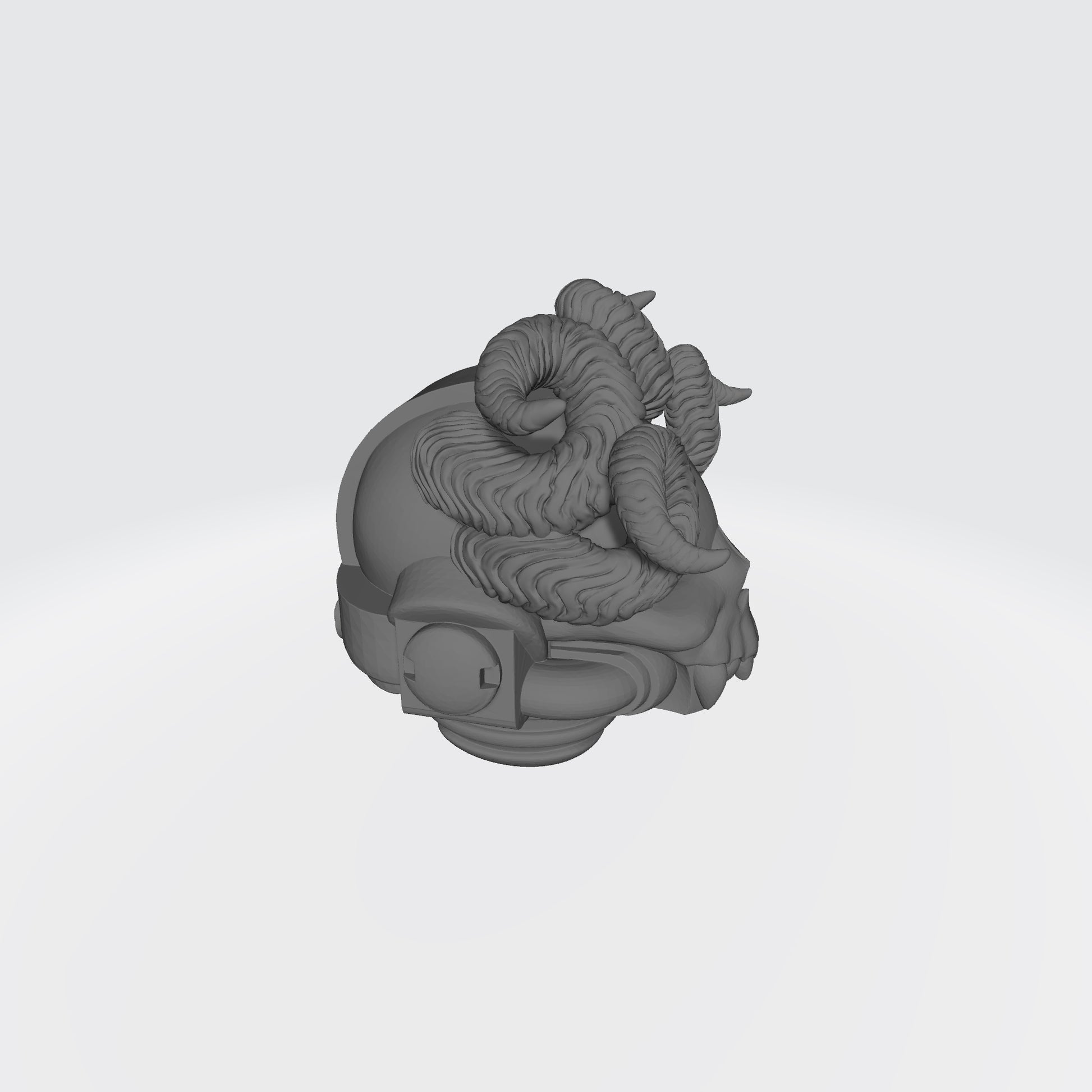 Custom Bight Lords Helmet with Fanged Skull and Double Horns for JoyToy Space Marine Action Figures