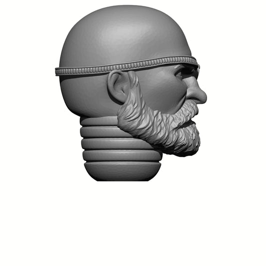 Bald Sergeant with Beard and Eyepatch Head Swap for JoyToy Space Marine Action Figures Custom 1:18th Scale Parts