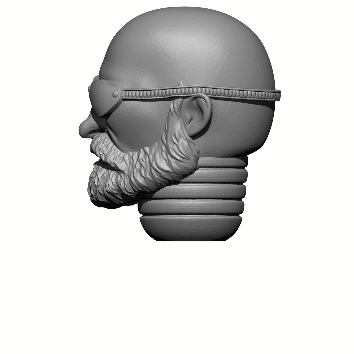 Bald Sergeant with Beard and Eyepatch Head Swap for JoyToy Space Marine Action Figures Custom 1:18th Scale Parts