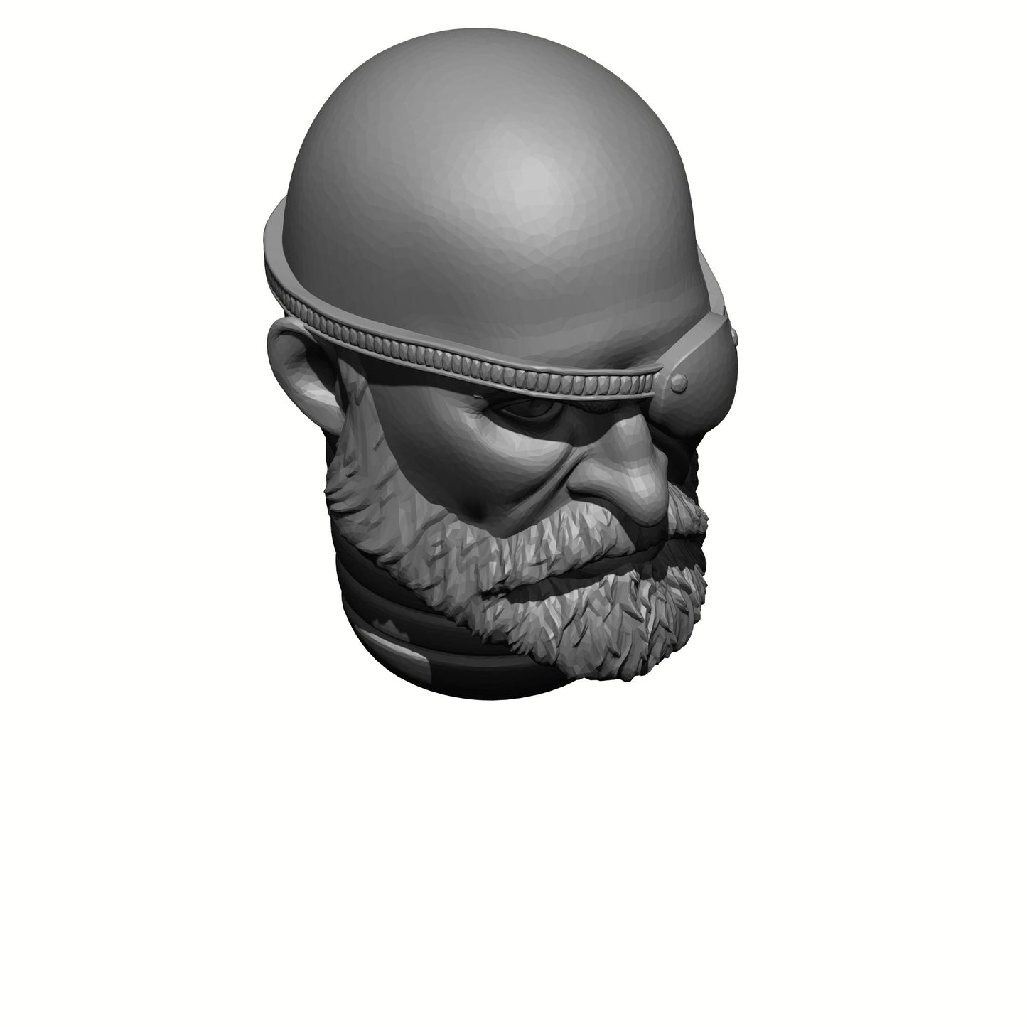 Bald Sergeant with Beard and Eyepatch Head Swap for JoyToy Space Marine Action Figures Custom 1:18th Scale Parts