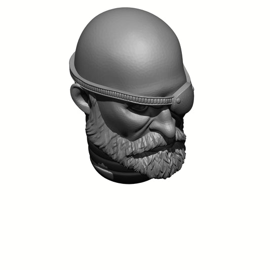 Bald Sergeant with Beard and Eyepatch Head Swap for JoyToy Space Marine Action Figures Custom 1:18th Scale Parts