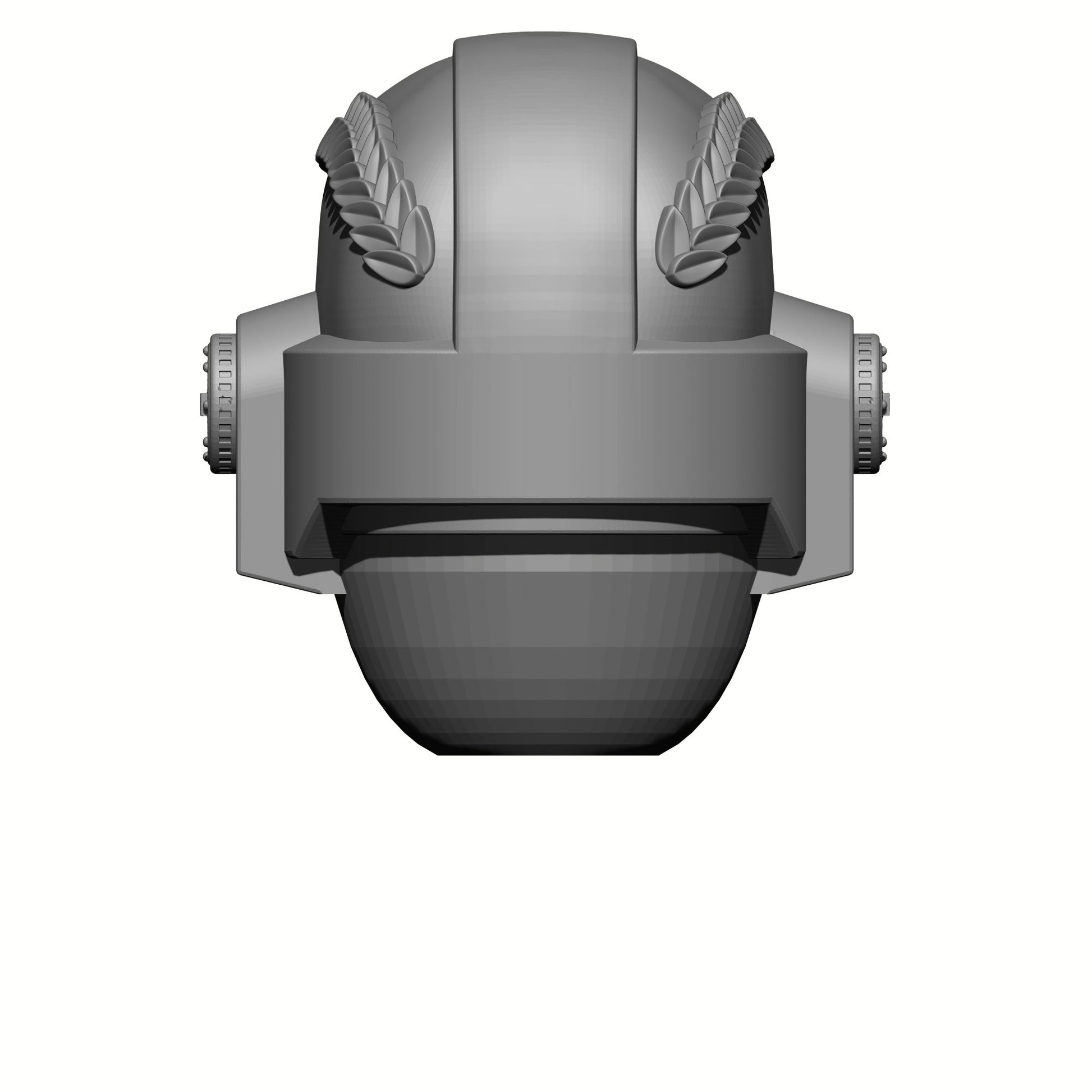 Back of the MK VII Helmet with Cross and Laurel Leaves: Helmet Swap for JoyToy Warhammer 40K Compatible Chaos Space Marine 1:18 4" Action Figures