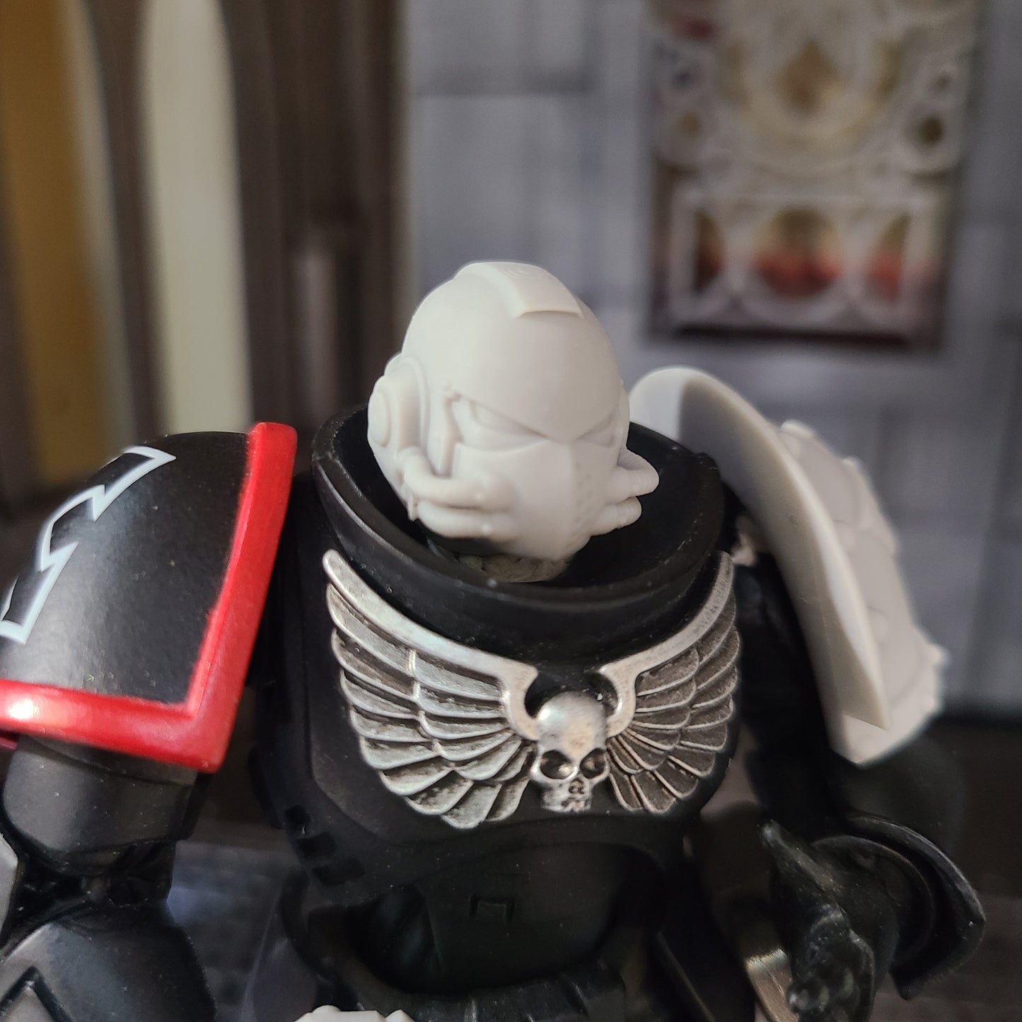 Knight Helmet with Two Tubes Head Swap for Loyalist Marine Action Figure Custom 1:18th Scale Head Swap