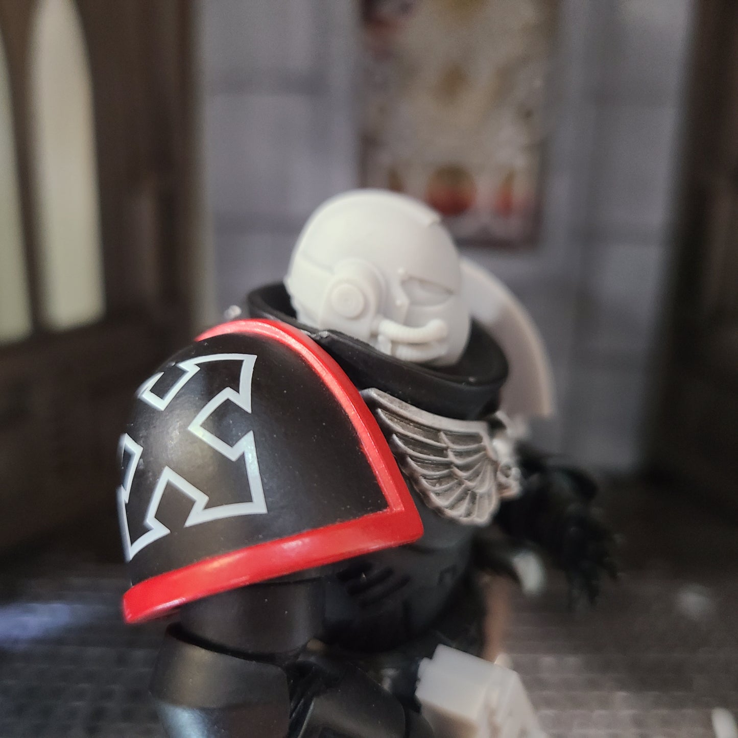 Knight Helmet with Two Tubes Head Swap for Loyalist Marine Action Figure Custom 1:18th Scale Head Swap