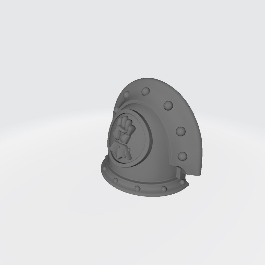 Imperial Fists Legion Mark III Riveted Shoulder Pad for JoyToy Space Marine Action Figures 1:18th Scale Custom Parts