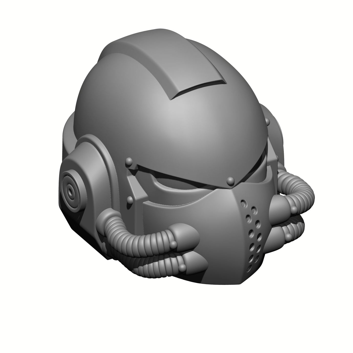 Knight Helmet with Two Tubes Head Swap for JoyToy Grimdark Marine Action Figures Custom 1:18th Scale Parts