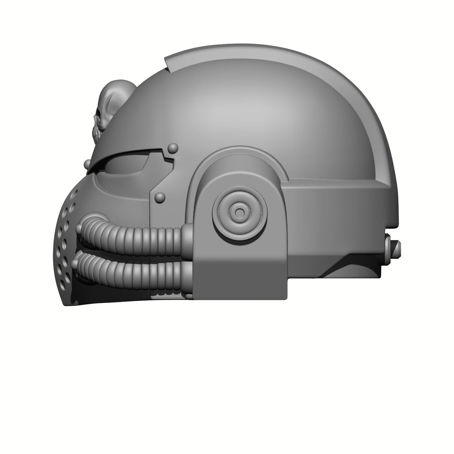 Grey Knight Helmet with Skull and Two Tubes for JoyToy Loyalist Marine Action Figures Custom 1:18th Scale Parts
