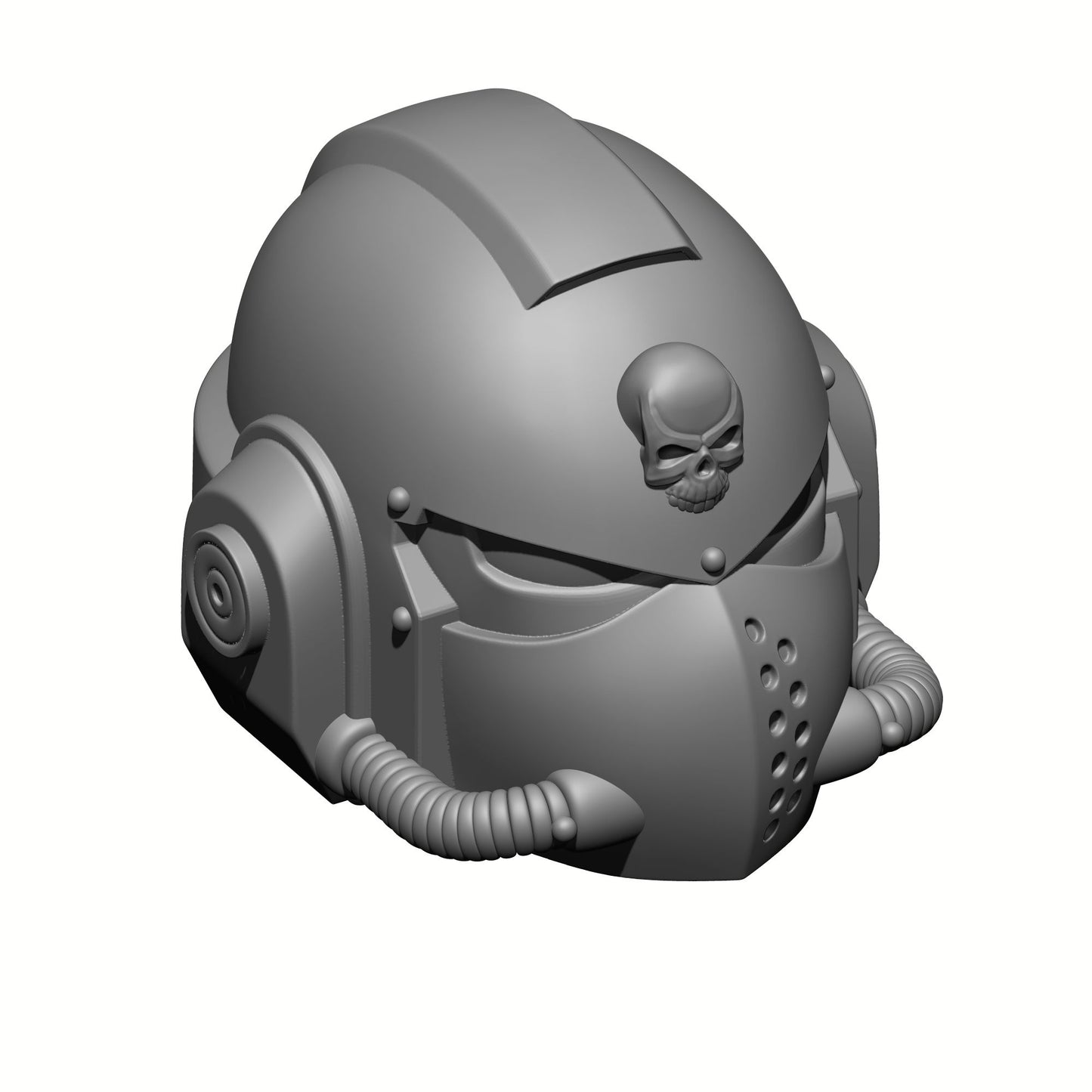 Knight Helmet with Skull and Single Hose: Demon Slayer Head Swaps Warhammer 40K JoyToy Compatible Space Marine 1:18 Action Figure 4" Custom Parts