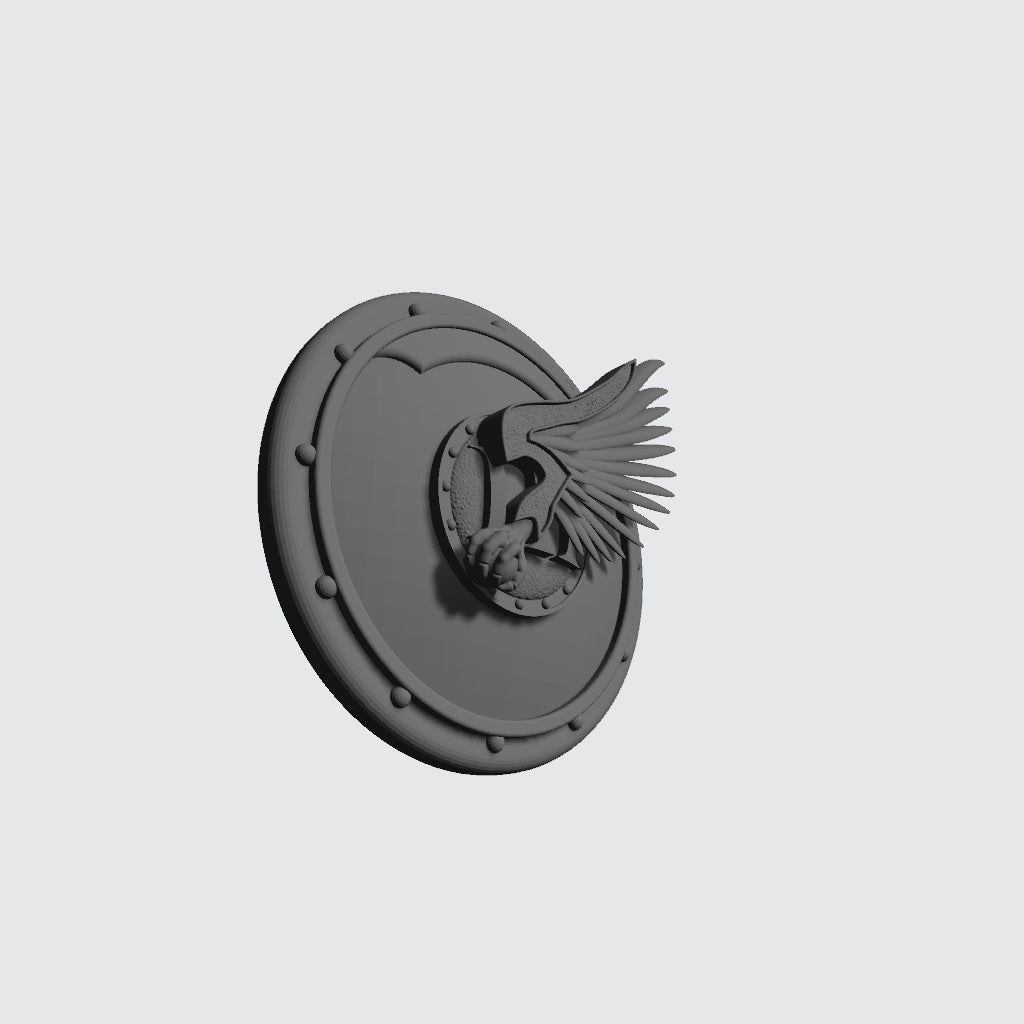 Emperor's Children Round Shield with Chapter Insignia compatible with JoyToy Space Marine Action Figures