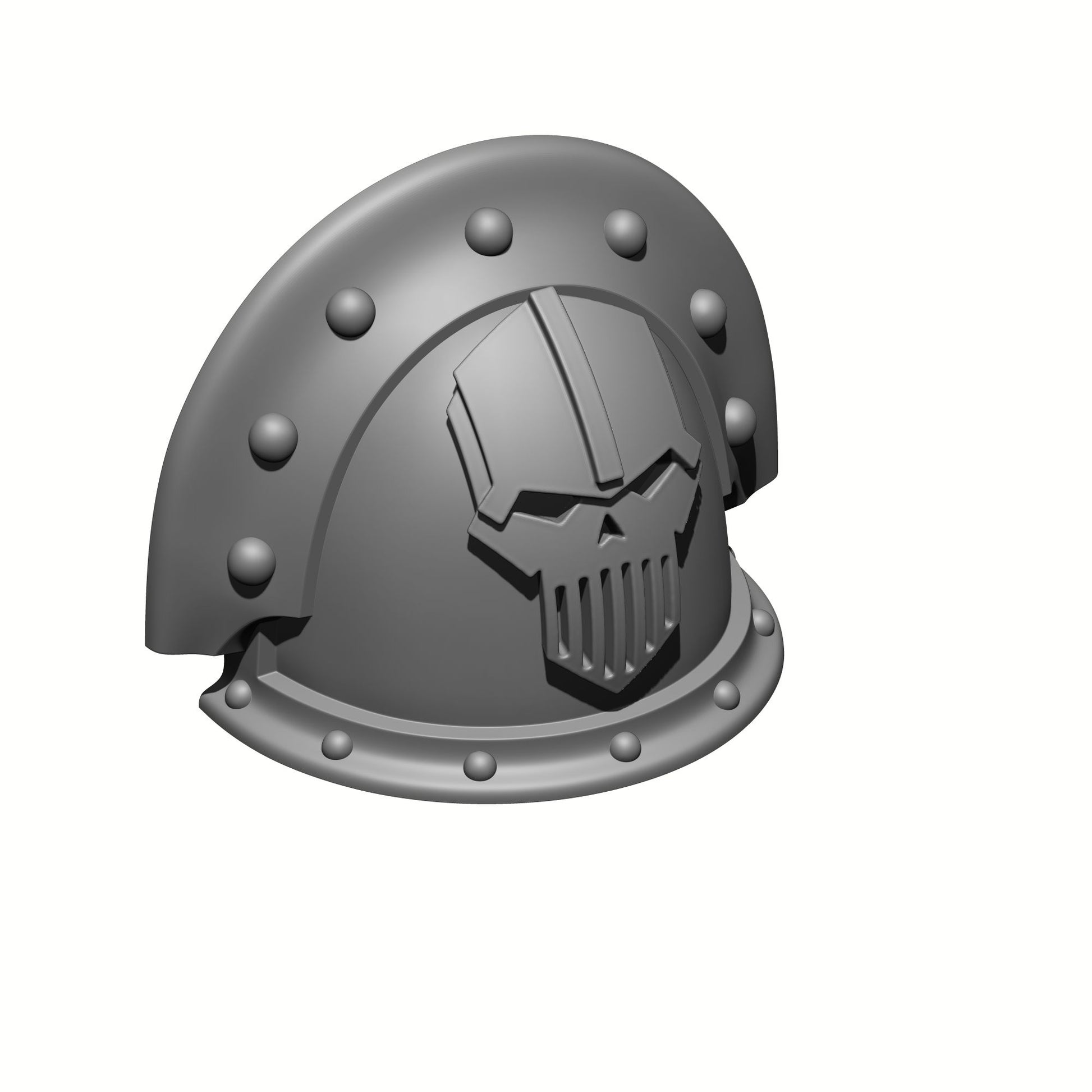 Iron Warriors Legion MKIII Shoulder Pad Compatible with JoyToy Space Marine 1:18 Scale Action Figures Top Right Profile