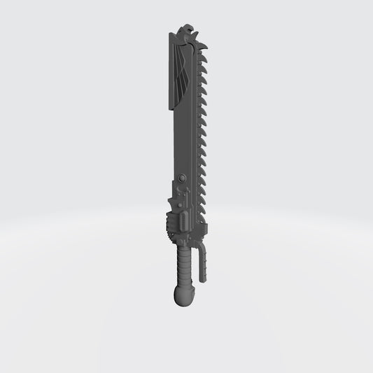Ultramarine Teeth of Terra Chainsword with Skull Pommel for JoyToy Space Marine Action Figures Custom 1:18th Scale Parts