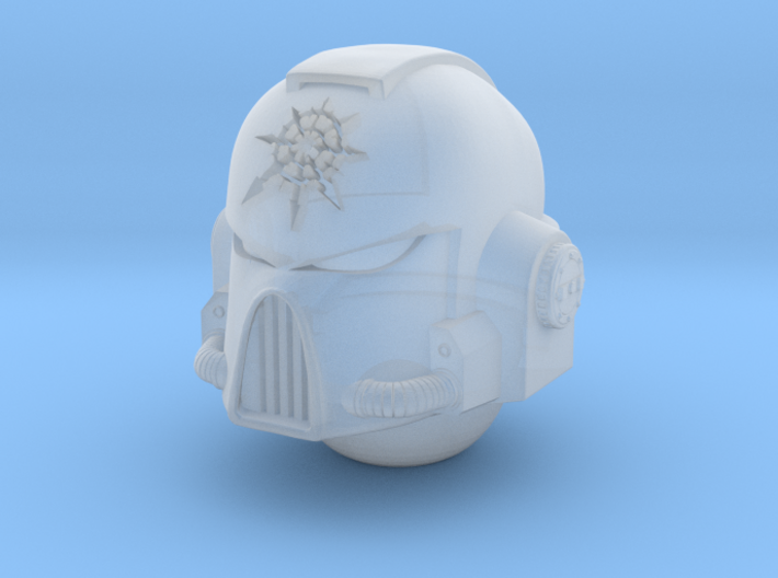 Mark VII Chaos Undivided Engraved Helmet: Warhammer 40K JoyToy Compatible Space Marine 1:18 Action Figure 4" Custom Part