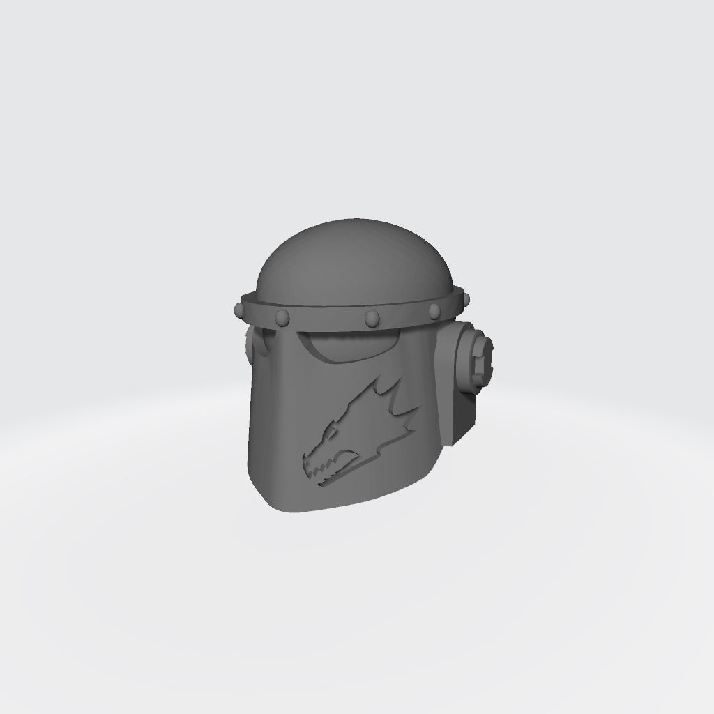 Draco Legion Mark II Helmet with Chapter Iconography Embedded in Left Grill for JoyToy Grimdark Marine Action Figures Custom 1:18th Scale Parts
