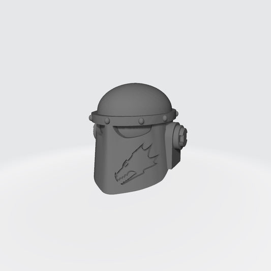 Draco Legion Mark II Helmet with Chapter Iconography Embedded in Left Grill for JoyToy Grimdark Marine Action Figures Custom 1:18th Scale Parts