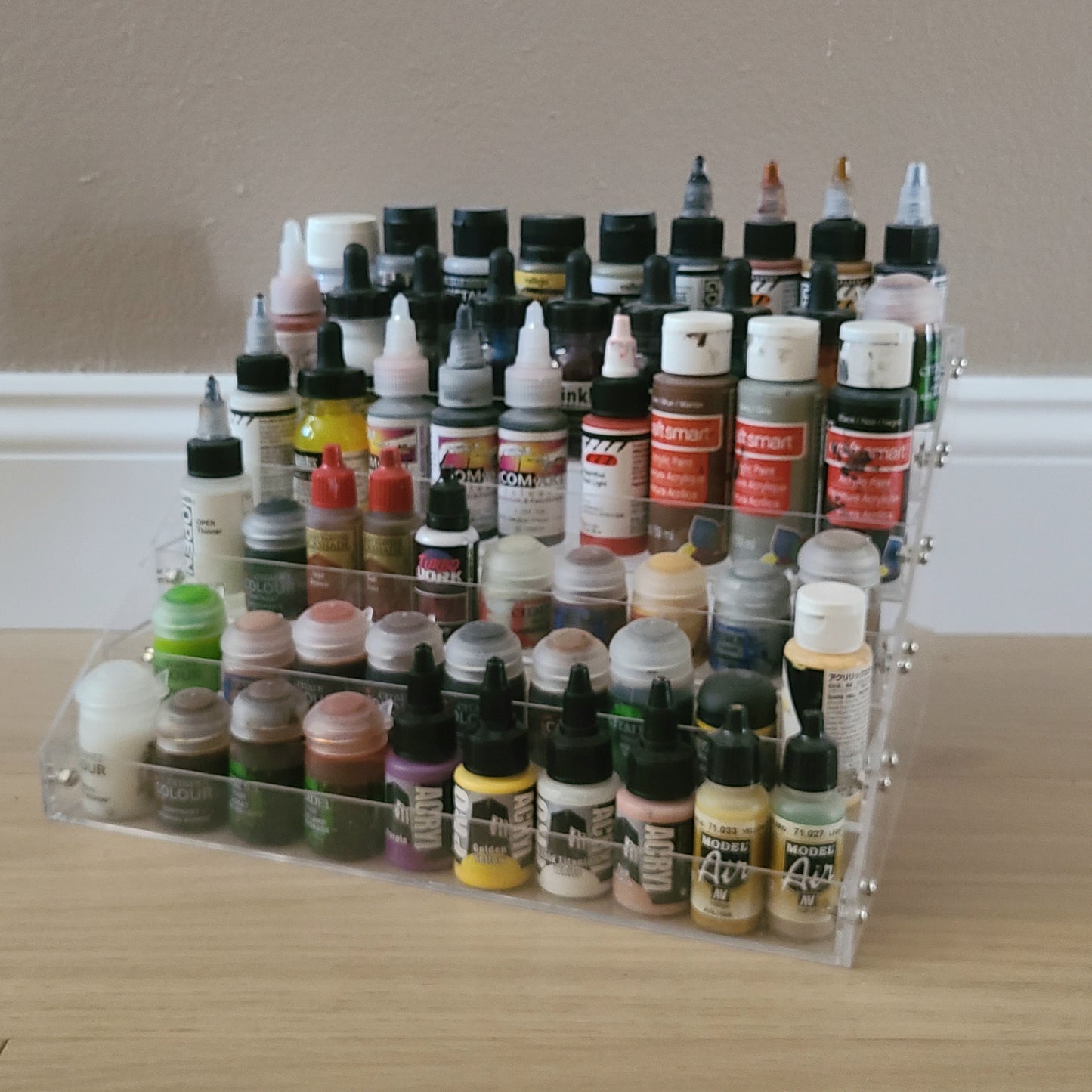 Six 6 Tier Modular Paint Rack - Acrylic Paint Dropper Storage Rack - Hobby Rack - Acrylic Rack System (ARS)