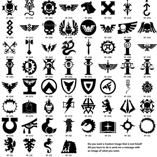 Custom Designed Shoulder Pad Decals for JoyToy Grimdark Marine Action Figures Custom Pauldron 1:18th Scale Parts