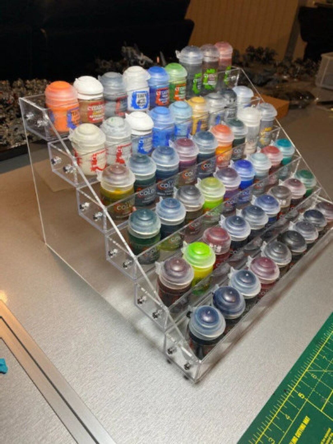 Six 6 Tier Modular Paint Rack - Acrylic Paint Dropper Storage Rack - Hobby Rack - Acrylic Rack System (ARS)