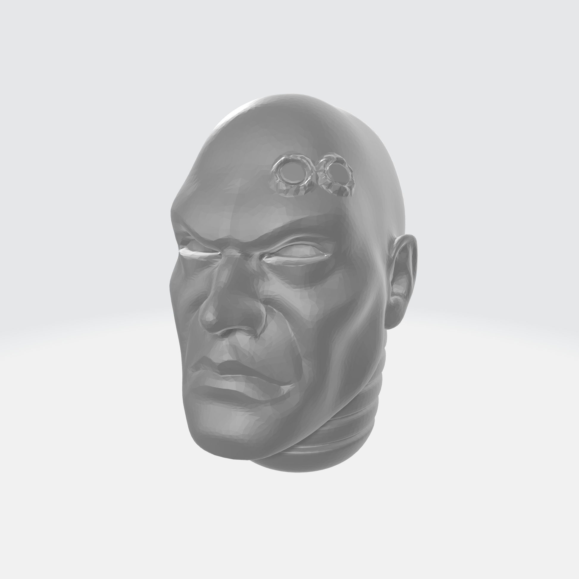 Bald Veteran with Service Studs Head Swap for JoyToy Space Marine Action Figure Custom 1:18th Scale Parts