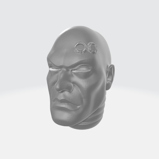 Bald Veteran with Service Studs Head Swap for JoyToy Space Marine Action Figure Custom 1:18th Scale Parts
