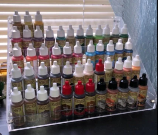 Six 6 Tier Modular Paint Rack - Acrylic Paint Dropper Storage Rack - Hobby Rack - Acrylic Rack System (ARS)