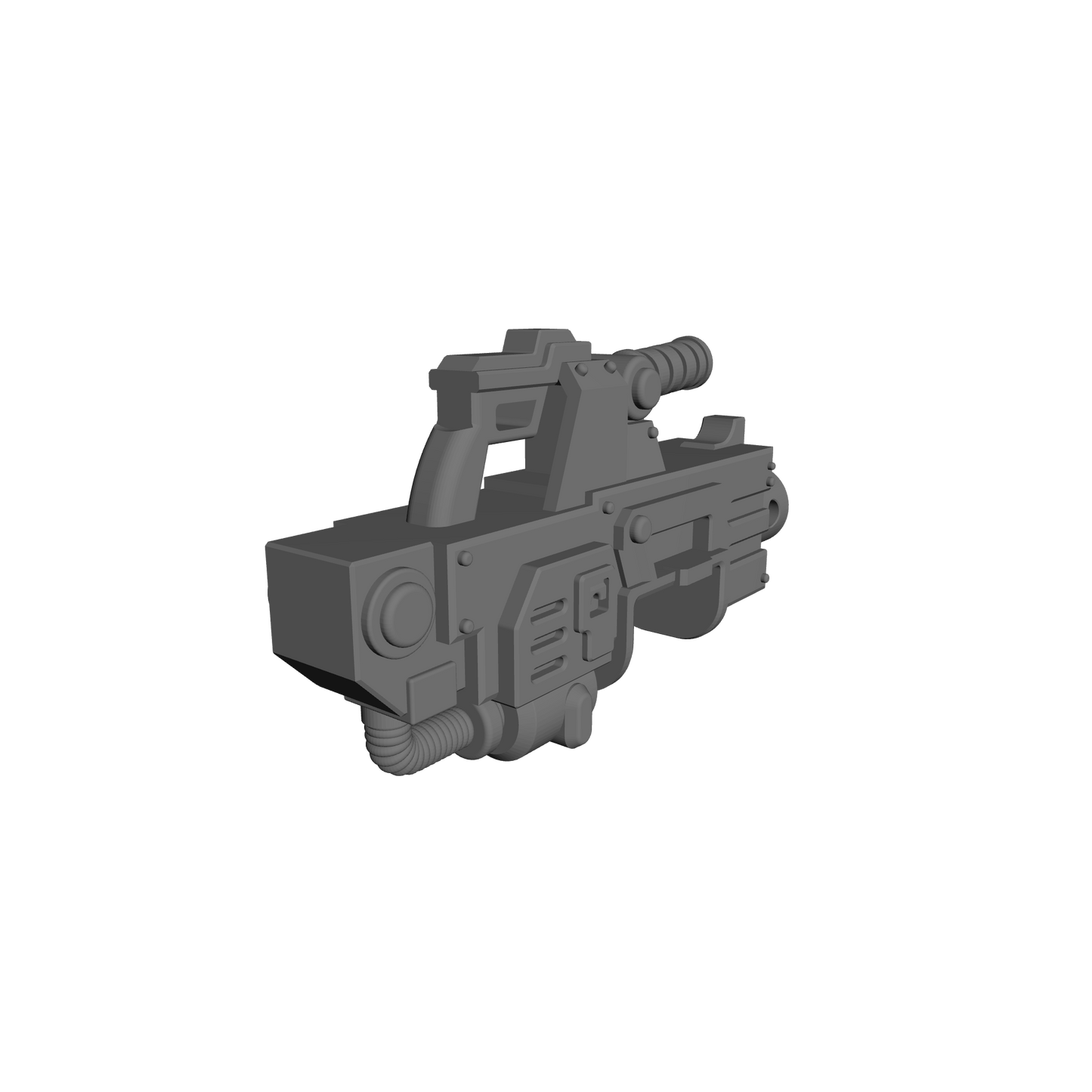 Heavy Assault Cannon with Drum Magazine custom resin heavy weapon kit compatible with JoyToy 1:18 scale armored action figures.