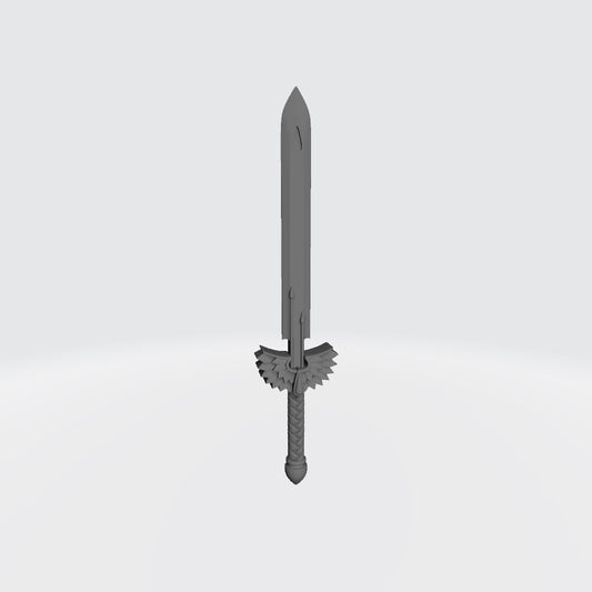 Sanguis Warrior Order Blood Drop Energy Sword with Wings custom resin weapon designed to fit JoyToy 1:18 scale armored action figures.