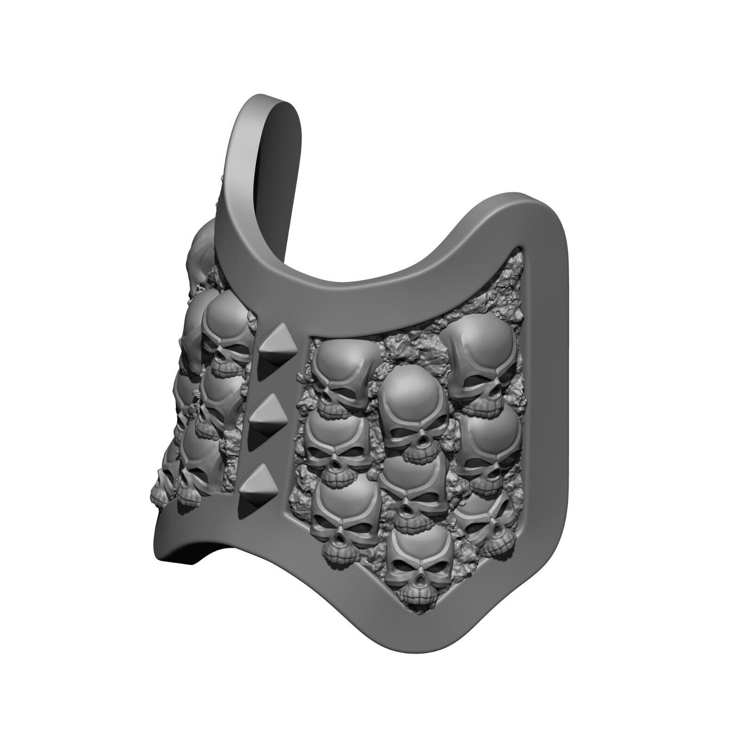 Shin guard decal with skull inlay and spikes compatible with JoyToy 1:18 scale armored action figures custom resin armor