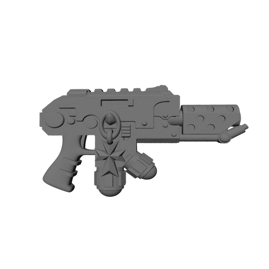 Templar Warrior Order Pyre-Gun Flamer with Skull resin weapon upgrade for 1:18 Scale Grimdark Armored Soldier figures compatible with JoyToy