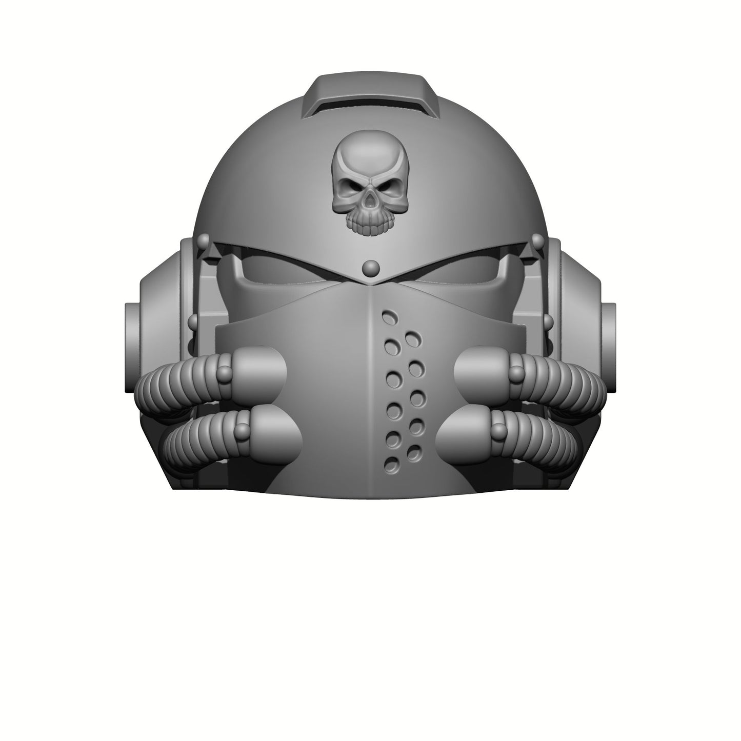Grey Knight Helmet with Skull and Two Tubes for JoyToy Loyalist Marine Action Figures Custom 1:18th Scale Parts