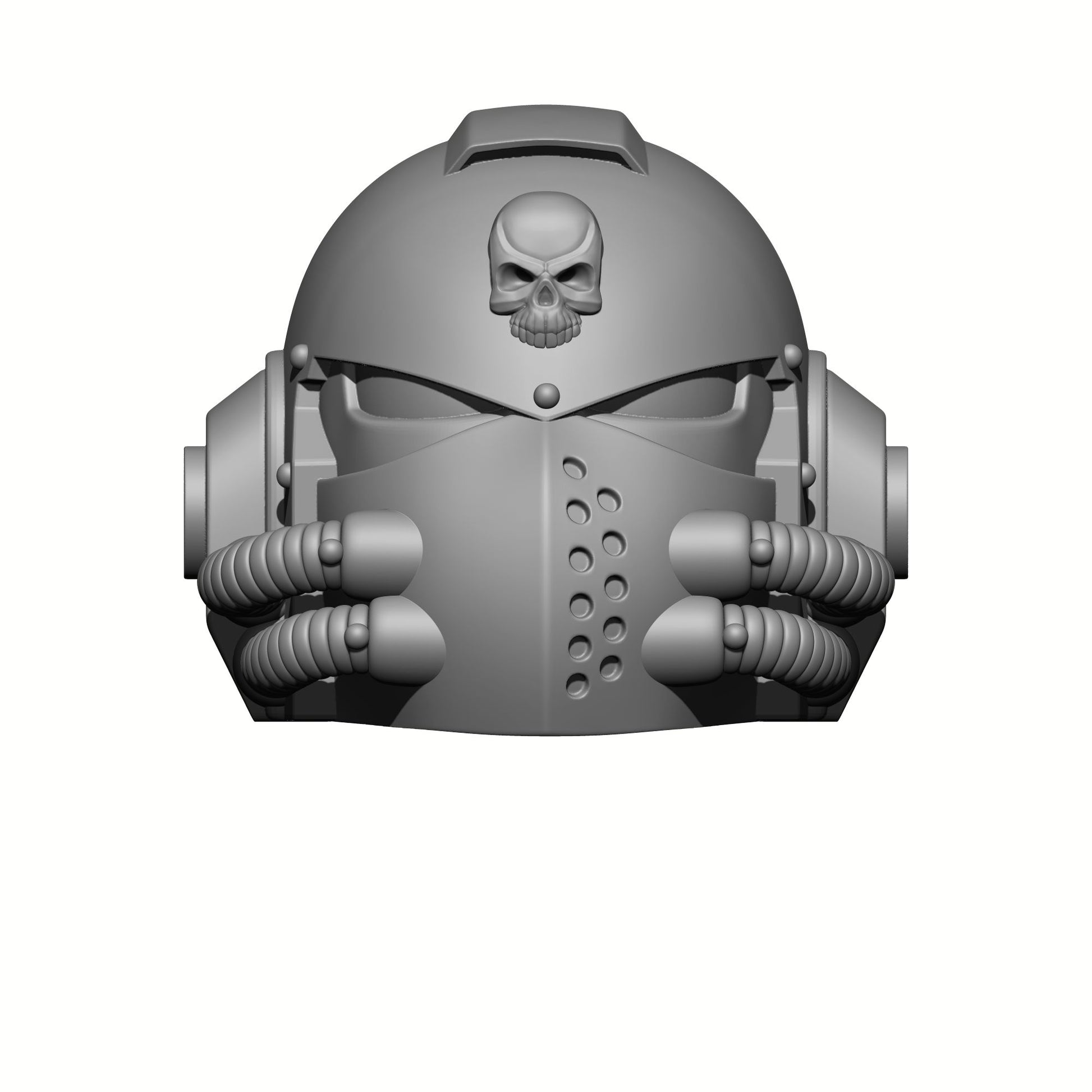 Grey Knight Helmet with Skull and Two Tubes for JoyToy Loyalist Marine Action Figures Custom 1:18th Scale Parts