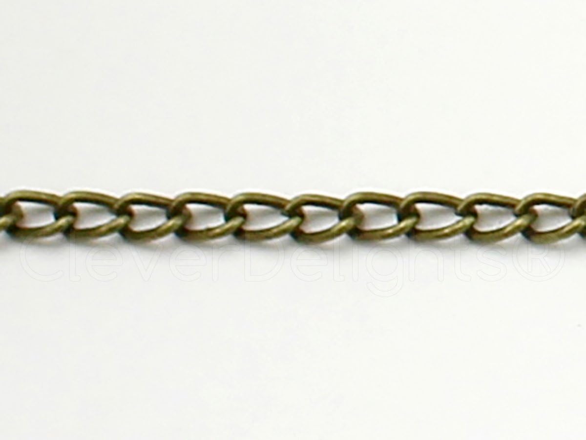 12" Metal Chain 3x5mm Link - Antique Bronze for Action Figures