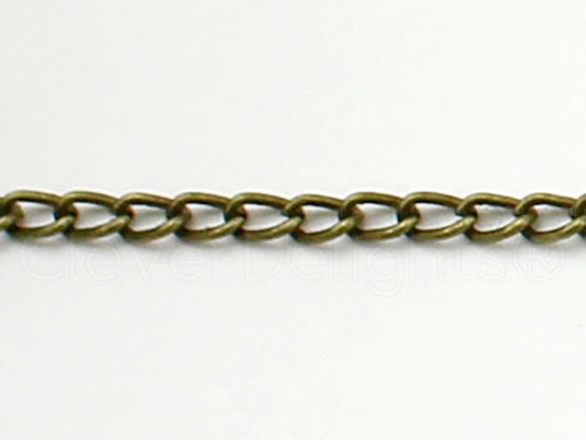 12" Metal Chain 3x5mm Link - Antique Bronze for Action Figures