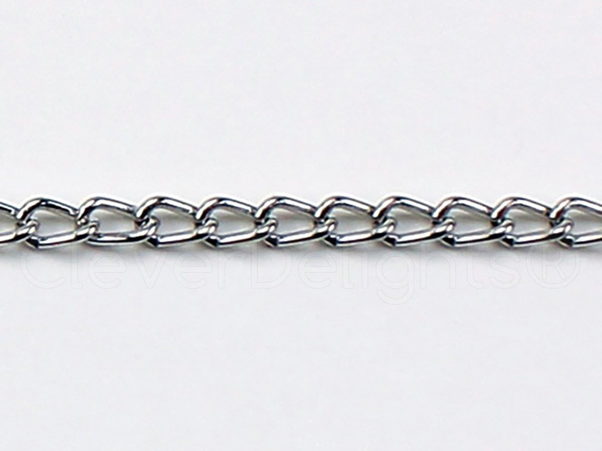 12" Metal Chain 3x5mm Link - Antique Silver or Platinum for Action Figures
