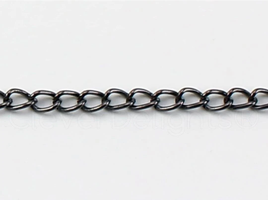 12" Metal Chain 3x5mm Link - Gunmetal Color for Action Figures