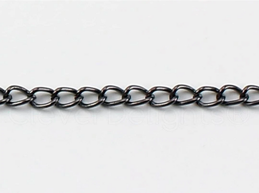 12" Metal Chain 3x5mm Link - Gunmetal Color for Action Figures