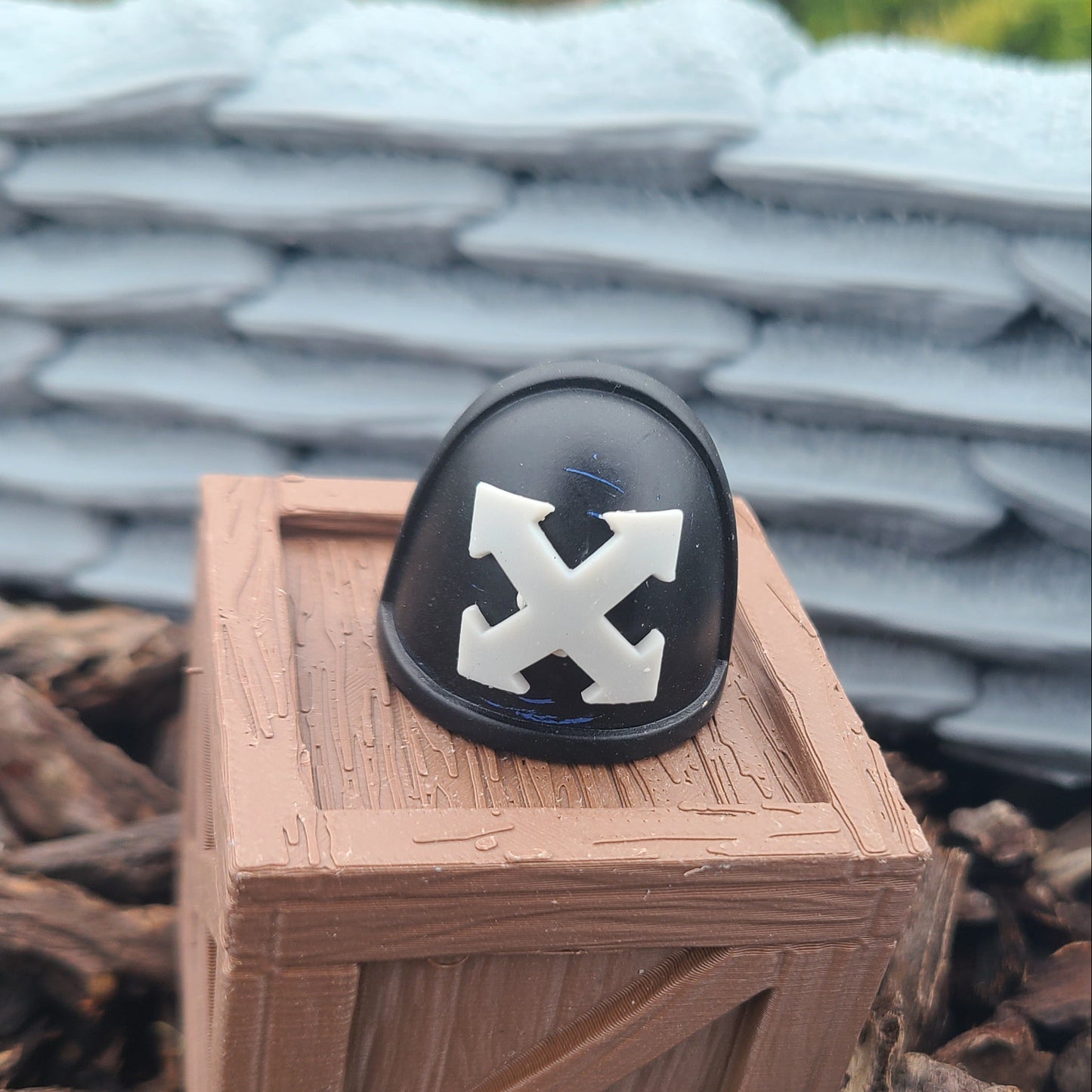 Close Support Battlefield Role Shoulder Pad Insignia resin accessory compatible with most JoyToy 1:18 scale armored action figures by 18th Scale Armory.